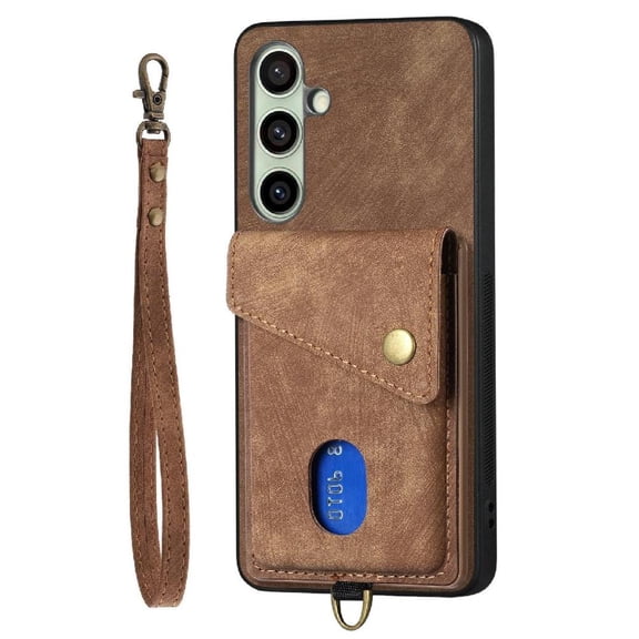Case for Samsung Galaxy A17 Multifunctional Card Slot Premium Leather Magnetic Closure Detachable Lanyard