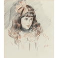 thumbnail image 2 of Paul César Helleu 12x14 Gold Ornate Wood Frame and Double Matted Museum Art Print Titled - Portrait of Ellen Helleu, the Artist's Daughter, 2 of 4