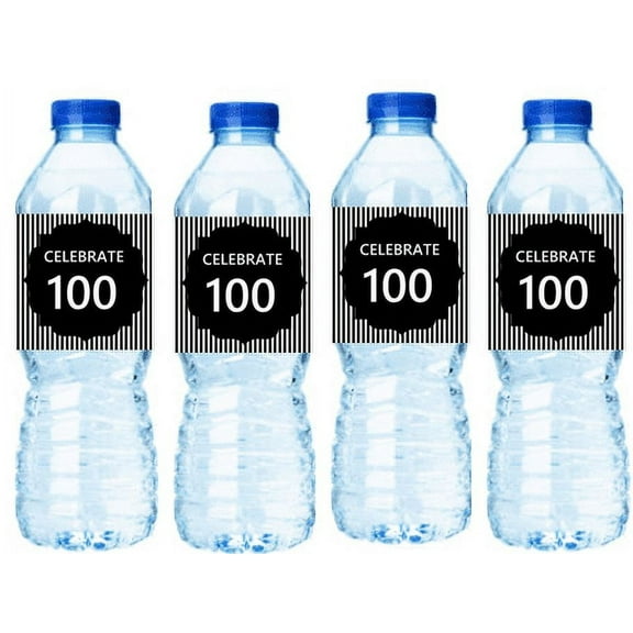 100th MyShinningStar Birthday / Anniversary Celebration Party Decorations - Water Bottle Labels Stickers