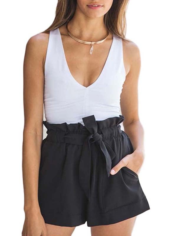 wide leg high waisted shorts