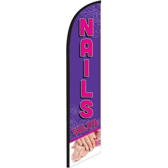 Nail Salon Advertising Feather Banner Swooper Flag, Replacement Flag Only