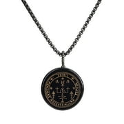 COAI JEWELRY COAI Religious Jewelry Sigil of Archangel Uriel Obsidian Stone Pendant Necklace