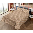thumbnail image 4 of Ambesonne Contemporary Fitted & Flat Sheet with Sham 3 Pcs Set, Abstract Modern Leafy, Twin, Marigold and Multicolor, 4 of 5