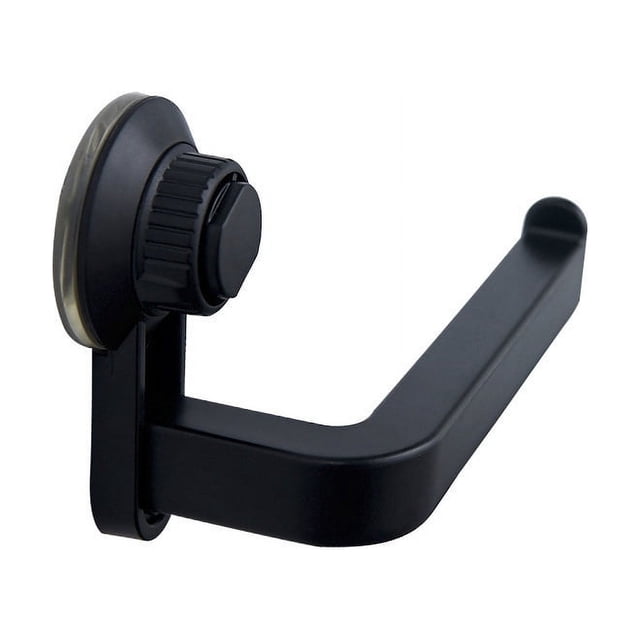 Portarrollos de papel higiénico autoadhesivo de pared negro con ventosa para baño y cocina, absorción de vacío, pared sin clavos, resistente al agua y a la humedad