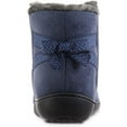 thumbnail image 3 of isotoner Women's Microsuede Mallory Bootie Slippers with Bow, Navy Blue, 7.5-8 - 8184, 3 of 5
