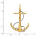 thumbnail image 2 of 14k Two Tone Gold Anchor Rope Necklace Charm Pendant Seashore, 2 of 6