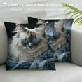 thumbnail image 3 of MDO  Cats Galore Throw Pillow Cover White Black Brown Cats Cotton Linen Decorative Pillow Case Cushion Cover Home Sofa Decor 18x18 Inch Pillow Cover, 3 of 5