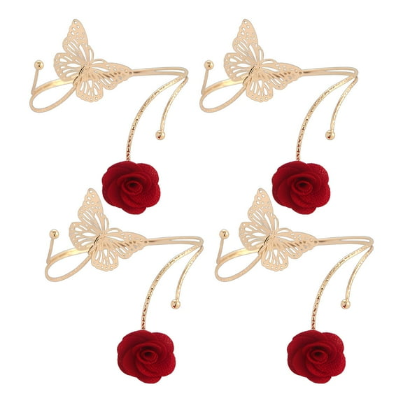 AUQ 4Pcs Curtain Tie Backs for Curtains,2*2*2" Curtain Tie Backs for Curtains,Curtain Holders,Red