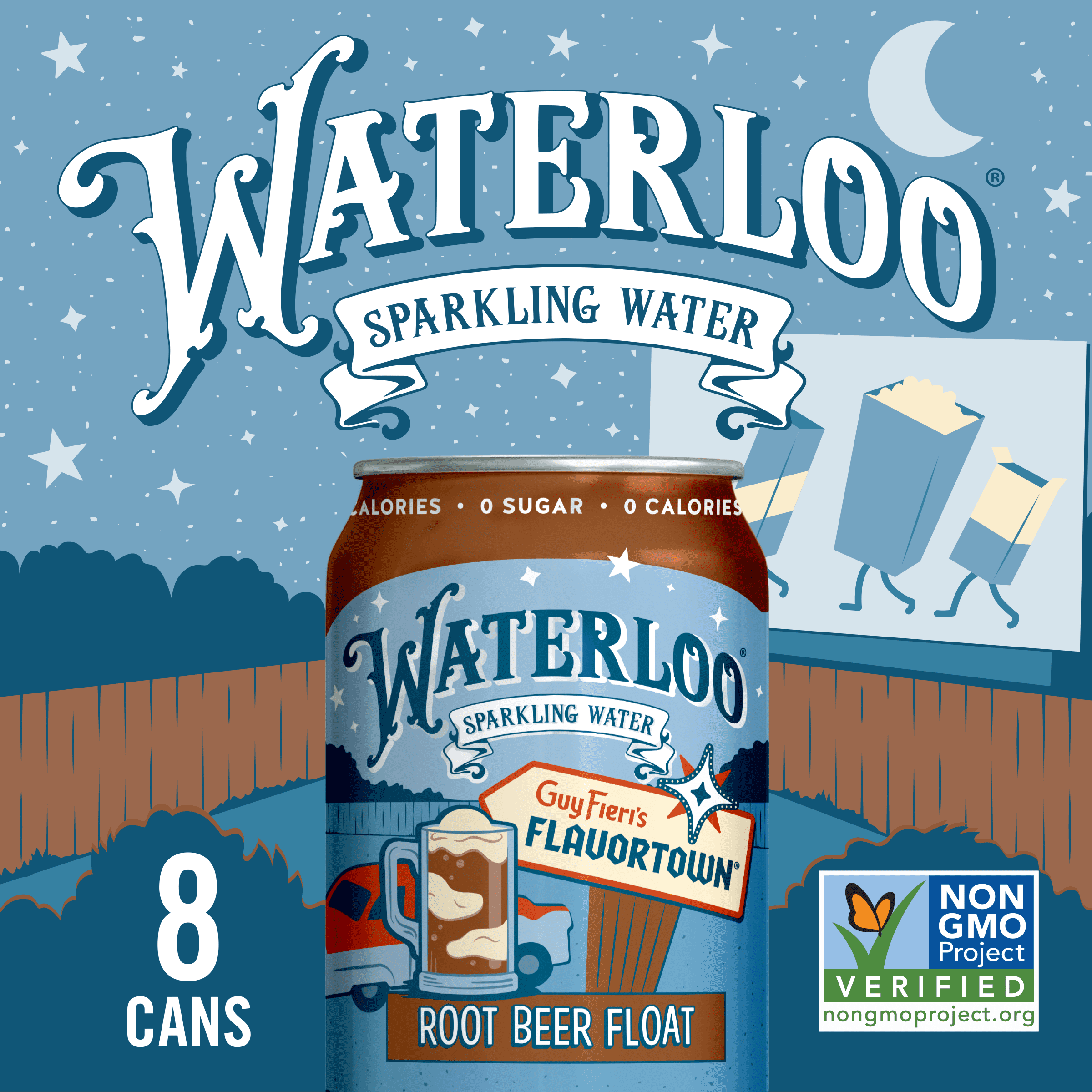 Waterloo Sparkling Water, Root Beer Float, 12 fl oz, 8 Pack Cans