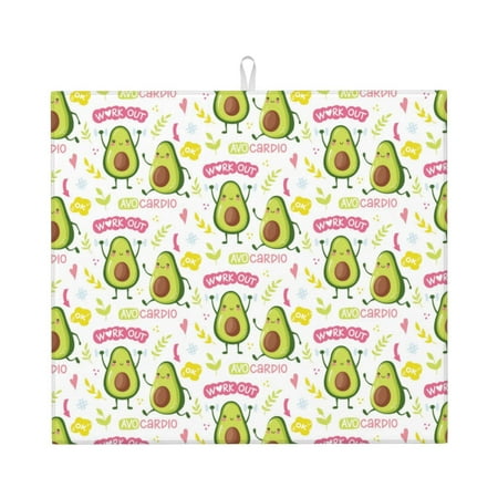 

Matuu Avocado Work Out for Dish Drying Mat for Kitchen Counter for Kitchen and Dining Kitchen Counter Accessories 16 x18