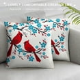 thumbnail image 3 of JEUXUS Blue Trees Red Birds Pillow Case Short Plush Pillowcase White, 3 of 5