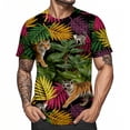 thumbnail image 2 of Ankishi Mens Hawaiian T Shirt Crewneck Tiger Short Sleeve Summer Tropical Tee Shirts Fashion Clothes for Streetwear, 2 of 7