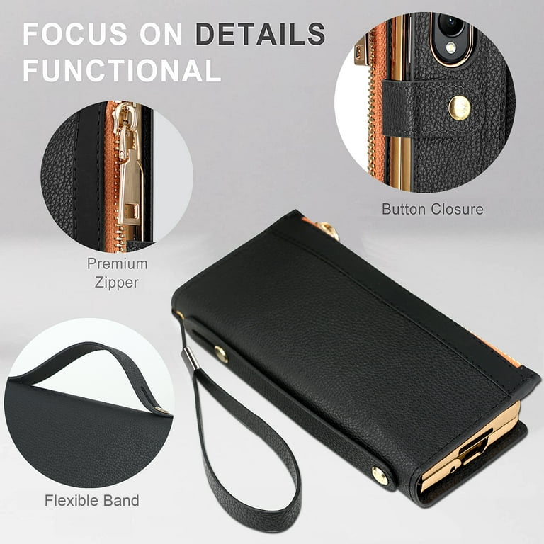 Samsung Galaxy Z Fold 4 Wallet Case with S Pen Holder PU Leather Zipper  Folio
