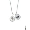 thumbnail image 2 of Delight Jewelry Silvertone Domed Class of 2025 Silvertone Script Initial Disc - R - Charm Necklace, 20"+3", 2 of 4
