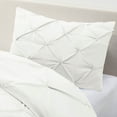 thumbnail image 2 of Nestl 2 Piece Pinch Pleated Pintuck Duvet Cover Set with Shams, Soft Microfiber,Button Closure Bedding Set, Twin - White, 2 of 9