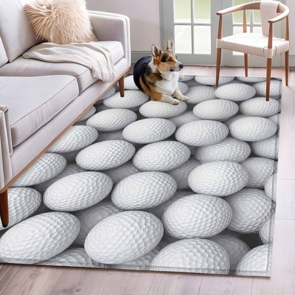 Area Rugs for Living Room Bedroom, Golf 4'x6' Rug Washable Carpet Runner Indoor Outdoor, Modern Geometric Abstract Balls Textured Non Slip Accent Floor Mats Rug for Kitchen, Office