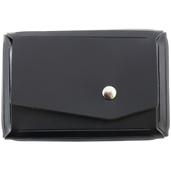 JAM Leather Snap Business Card Case, 1/Pack, Black, Angular Flap