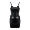thumbnail image 5 of Enwejyy Sexy Women Cocktail Party Backless Fnaux Leather Solid Summer Short Dress, 5 of 5