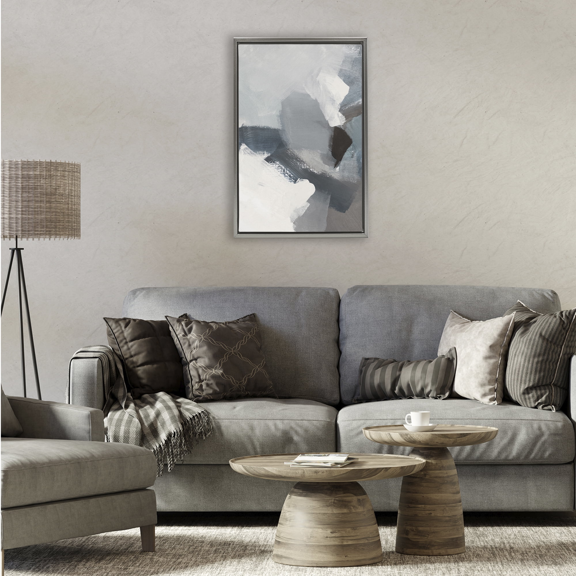 Stupell Industries Peace In The Storm Gray Framed Floater Canvas Wall Art, design by Lanie Loreth