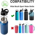 thumbnail image 2 of RUseeN Straw Lid, Lids with Straw Compatible with Wide Mouth Water Bottles, for 2.3 IN Diameter Bottle Mouth, Leak-Proof Drinking Cap with Replacement Straw, Durable Sport Bottle Lid Accessories, 2 of 7