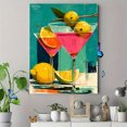 thumbnail image 4 of Minimal Pink Martini Cocktail Canvas Print, Pastel Olives Alcohol Art, Retro Bar Cart Aesthetic Wall Decor, 4 of 8