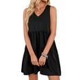 thumbnail image 2 of Summer Dresses for Women SHCKE Casual Tank Dresses Sleeveless Beach Vacation Dress V Neck Pleated Dress, 2 of 6