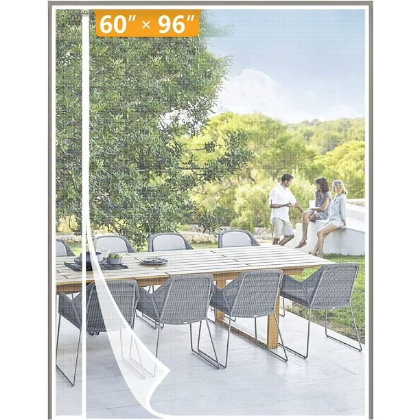 White Reversible Left Right Side Opening Tall Magnetic Screen Door Fits Size 60 X 96 Anti Tearing Mesh Curtain For Front Patio Sliding Com Tall Magnetic Screen Door Fits, Are Sliding Door Screens Universal