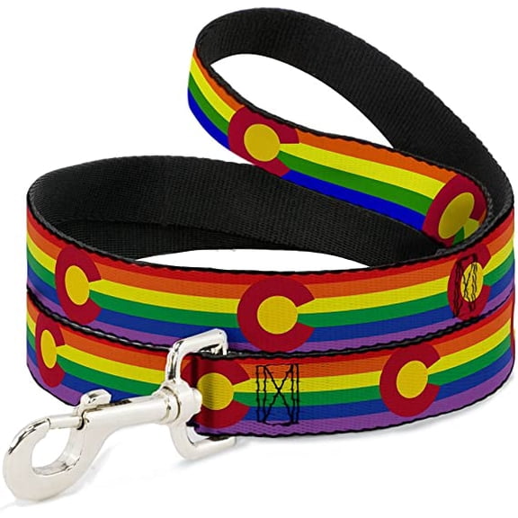 Dog Leash Colorado Flags2 Pride 4 Feet Long 0.5 Inch Wide