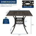 thumbnail image 3 of Tcbosik 35.4 inch Square Dining Table, Outdoor Cast Aluminum Table with 2" Umbrella Hole, Patio Table for Garden, Backyard, Poolside, Bronze, 3 of 10