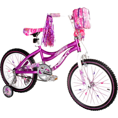 3'8" & Up 18" Kids Bike Girls 18-inch Wheels Bicycle with Training Wheels Pouch 