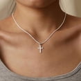 thumbnail image 3 of 925 Sterling Silver Sparkly Cross Necklace for Women Dainty Twisted Rope Cross Charm Necklace Adjustable Glitter Bling Chain Necklace Jewelry Birthday Christmas Gifts for Mom, 3 of 5
