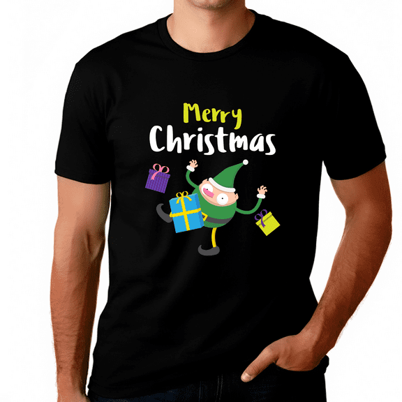 Funny Elf Christmas Tshirt Mens Plus Size Christmas Pajamas Funny Christmas Shirts for Men Plus Size