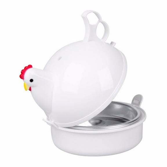 Microwave Egg Cooker in Chicken Shape Made of Plastic for Kitchen Color Fits 4 Eggs