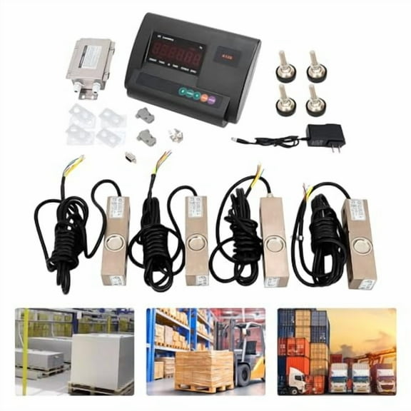 2.5T/5000LB Scale Set for Animal Livestock Heavy Duty Steel Load Cell Scale Floor Scale Set Livestock Scale Kit for Cow Pig Goat Sheep