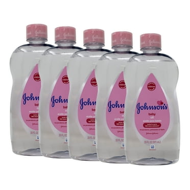 Johnson's Baby Pure Mineral Oil, Scented Oil Leaves Original 20 oz, 5-Pack