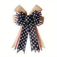 thumbnail image 2 of Lilgiuy 4th of July Large Wreath Bow Pentagram Striped Bow Patriotic Ribbon Bow for Indoor Outdoor Front Door Wreath Holiday Independence Day Party Wall Decoration, Black, 16.5" x 11", 2 of 5