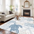 thumbnail image 2 of Non-Slip Rug Pad Rugs Ocean Blue Coral Sea Turtle Rectangle Area Rugs 5x7Ft Soft Carpet Pads for Living Room Kids Room, Ocean Starfish Marine Life, 2 of 9