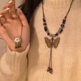 thumbnail image 2 of Collar de mariposa para mujer, estilo Joker, cadena de clavícula retro, collar vintage, cadena de clavícula, diseño versátil, 2 of 5