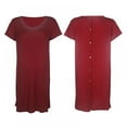 thumbnail image 6 of Baywell Back Button down Delivery Hospital Gown for Women Casual Sleep Nightshirt Nursing Dress Maternity Sleepdress, Red, M, 6 of 7