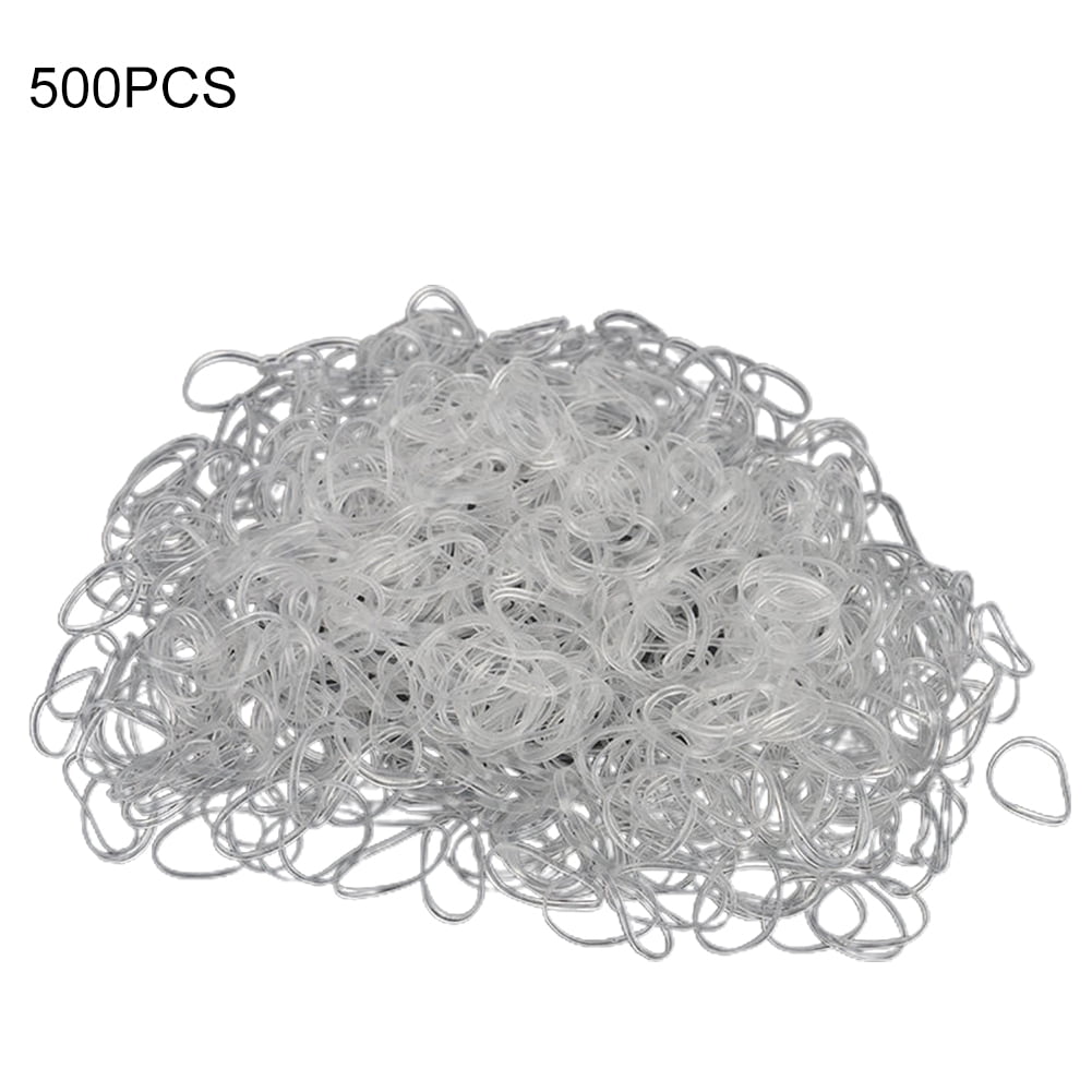 White color 500pcs Colourful Rubber Ring Disposable Elastic Hair Bands 