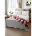 thumbnail image 3 of King Size Flat Sheet Only, Baseball Soft Brushed Microfiber Bed Sheets, Red White Texture Sports Ball Minimalist Hotel Quality Breathable Bedding Top Sheet, Easy Care, 105"x98", 3 of 9