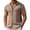 Khaki, variant on Men's Short Sleeve Knit Button-Down Shirt, Textured Cable Knit Polo Collar Casual Summer Shirt