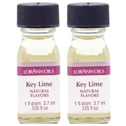 LorAnn Key Lime Super Strength Flavor - Twin Pack of 1 Dram Bottles (.125 fl oz) - Candy, Confections & Baking