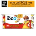 thumbnail image 1 of iÖGO  yogourt 0 % sans lactose fraise-kiwi, mangue, noix de coco-ananas-banane, vanille, Pots de yogourt, 1 of 7