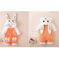 thumbnail image 4 of Girls' Footies Rompers Kids Cartoon Rabbit Jumpsuit Winter Thickened Romper Design Newborn Onesies Girl Orange 3 M-6 M, 4 of 4