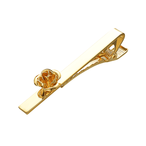 Yoursfs Gold Tie Clip for Men Unique Rose Tie Bar Pins Wedding Business Skinny Tie Clips for Bridegroom Groomsmen Husband Gifts