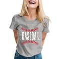 thumbnail image 4 of TODOZO Hot Sale!! Baseball Shirt for Women Baseball Mom Shirt Baseball Letter Graphic Tee Game Day Short Sleeve Tops American Flag Shirts for Women Grey S, 4 of 6