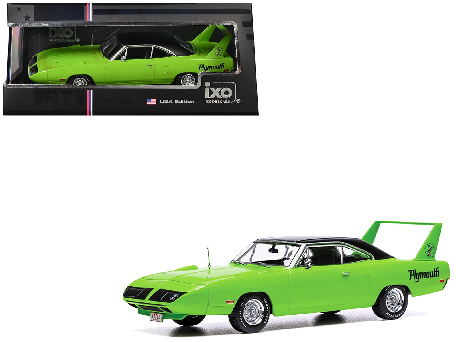 Plymouth Superbird 43 ミニカー 1970 Plymouth Road Runner Superbird Green with Black Vinyl Top 1