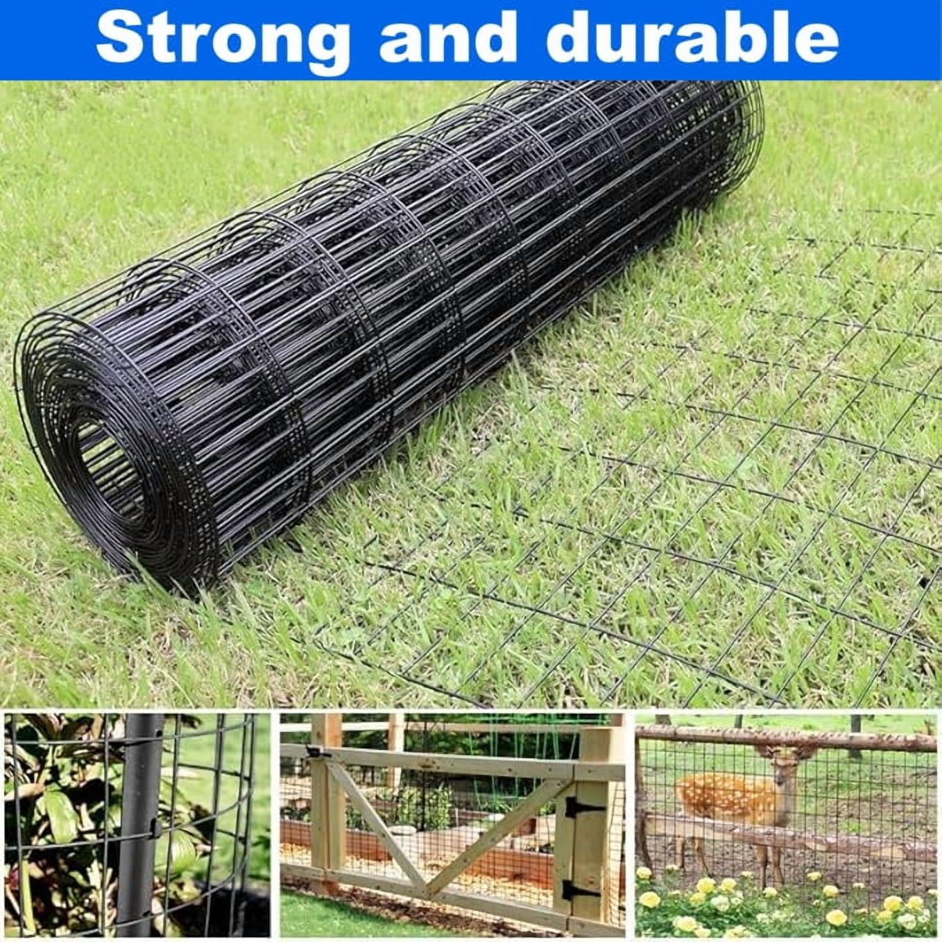 Metal Mesh with Black Vinyl Coating 36x50 FT, 16 Gauge Welded Wire Fencing and Poultry Cage Protective Fence for Garden Yard, Black