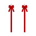 thumbnail image 2 of Red Velvet Christmas Bows for Tree Decorations and Photo Display with Hanging Ribbon, 2 of 9